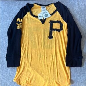 Pink Victorias Secret Pittsburgh Pirates 3/4 t-shirt